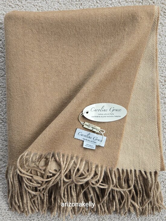 Alashan Other - NWT Woven Cashmere Wool Blend Throw Caroline Grace Alashan Cashmere Reversible